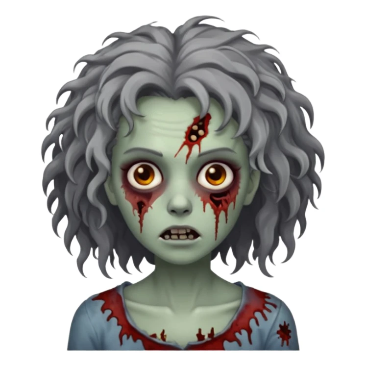 Mulher zumbi com pés escura ferimentos e um cabelo crespo sticker