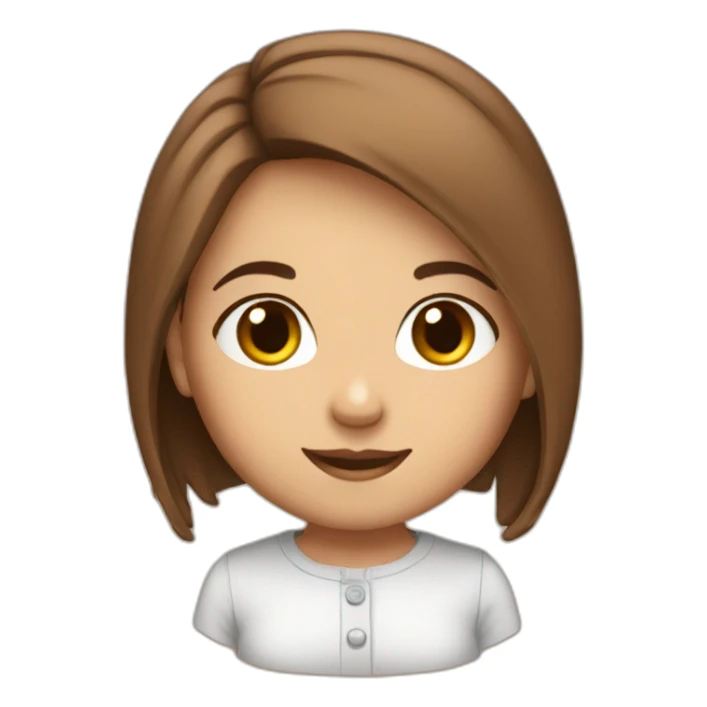 cute e girl long brown hai sticker