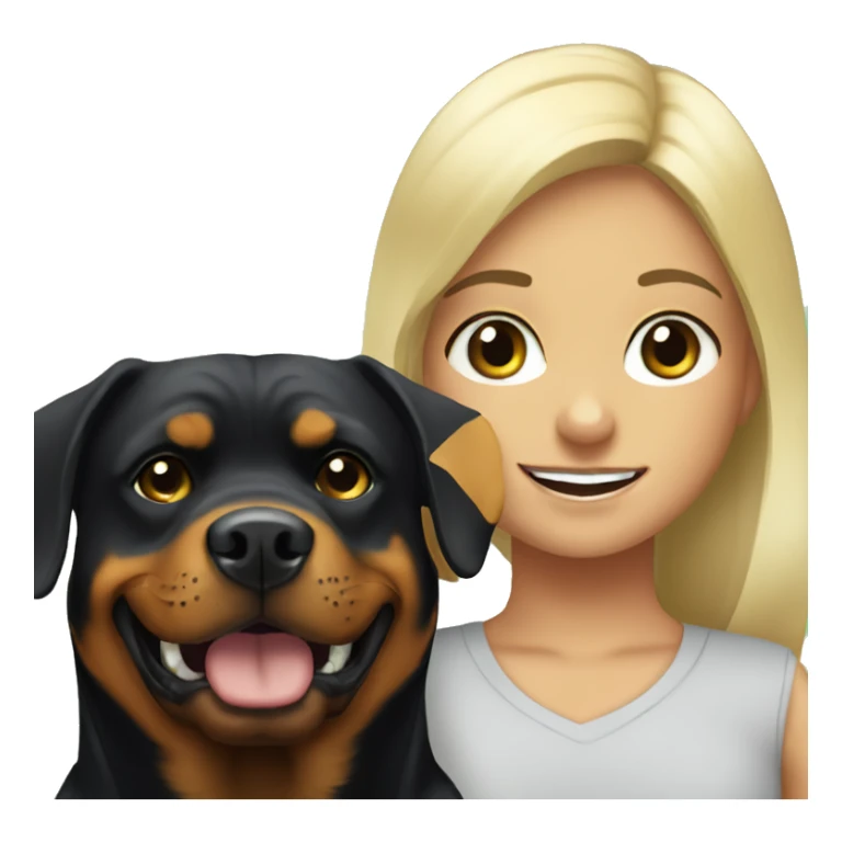 Rottweiler with blonde girl sticker