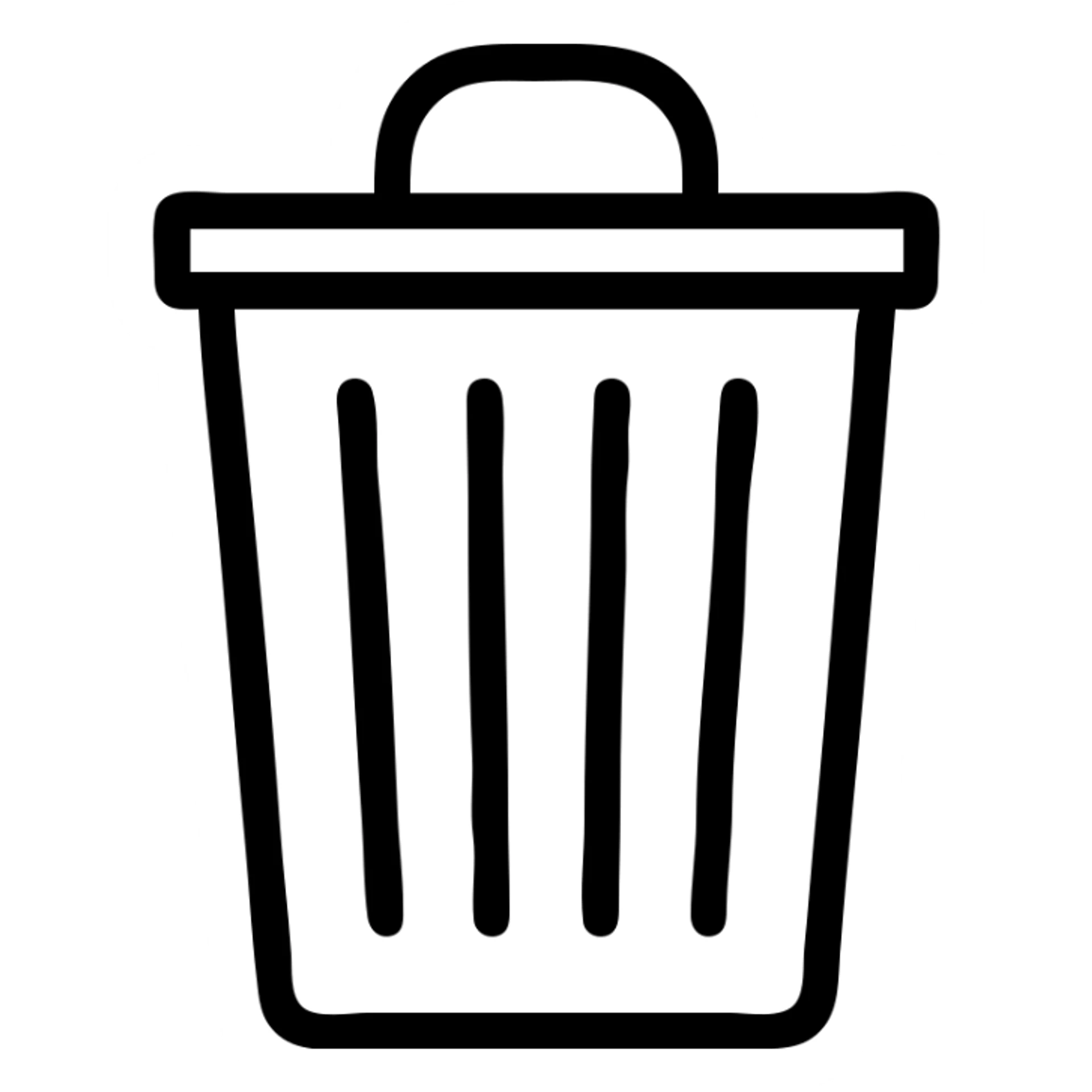 trash can icon, modern outlined style, simple and clear sticker