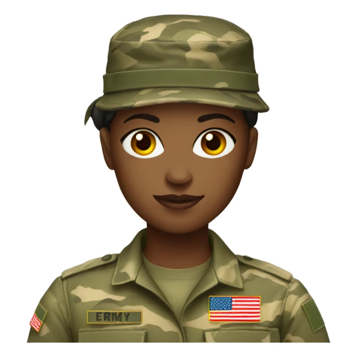 Female army soldier sticker