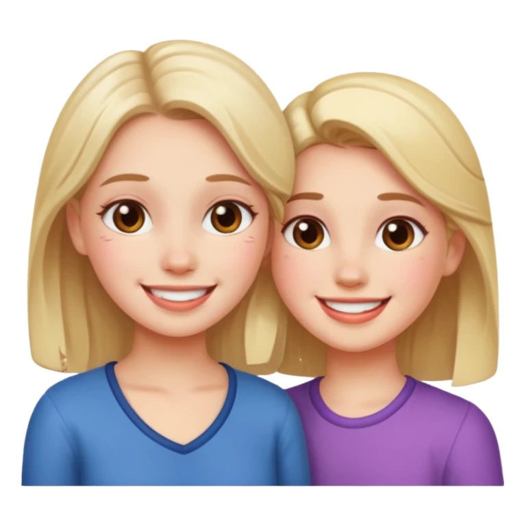 A girl blushing at a girl sticker