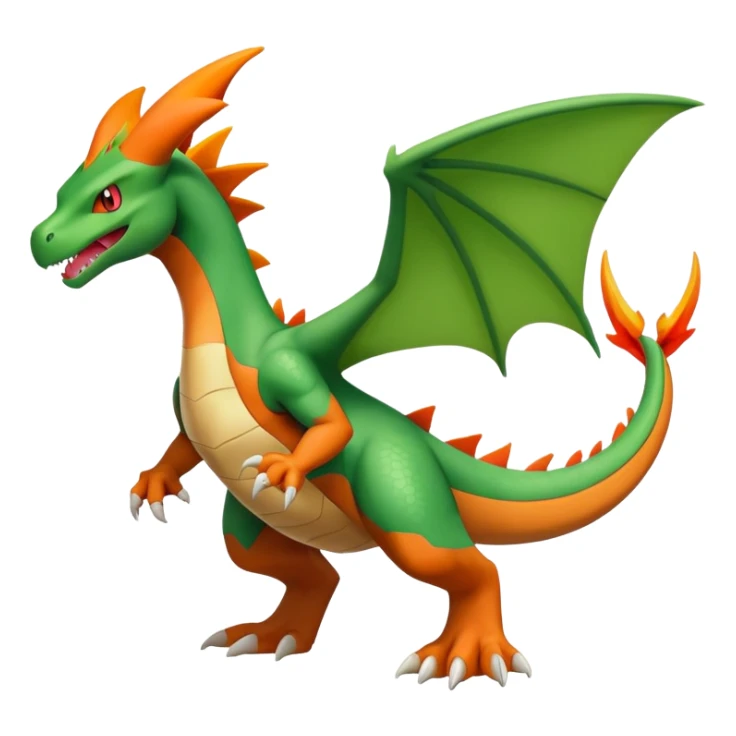 Grovyle-Charizard-Flygon-Fakémon-hybrid-creature (full body)  sticker