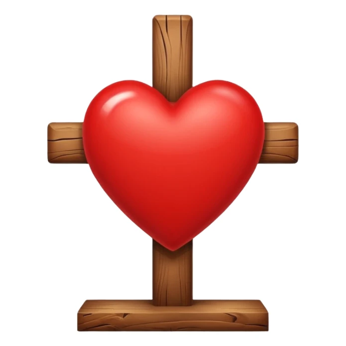 Heart infront of cross sticker