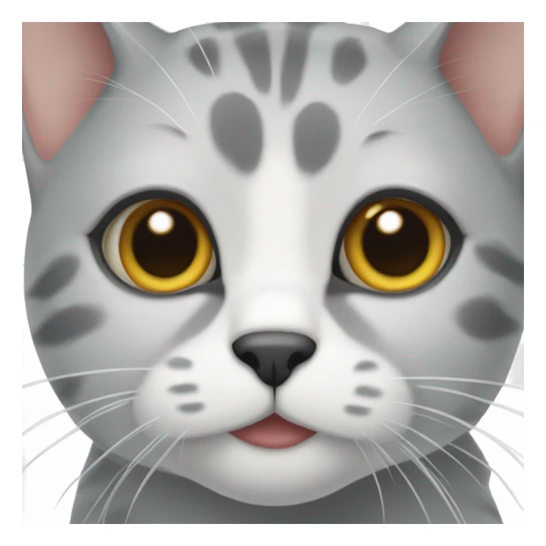 Cat grey and white with grey spot on left side of the nose sticker