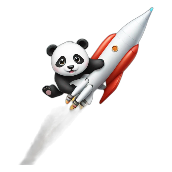panda on a rocket sticker