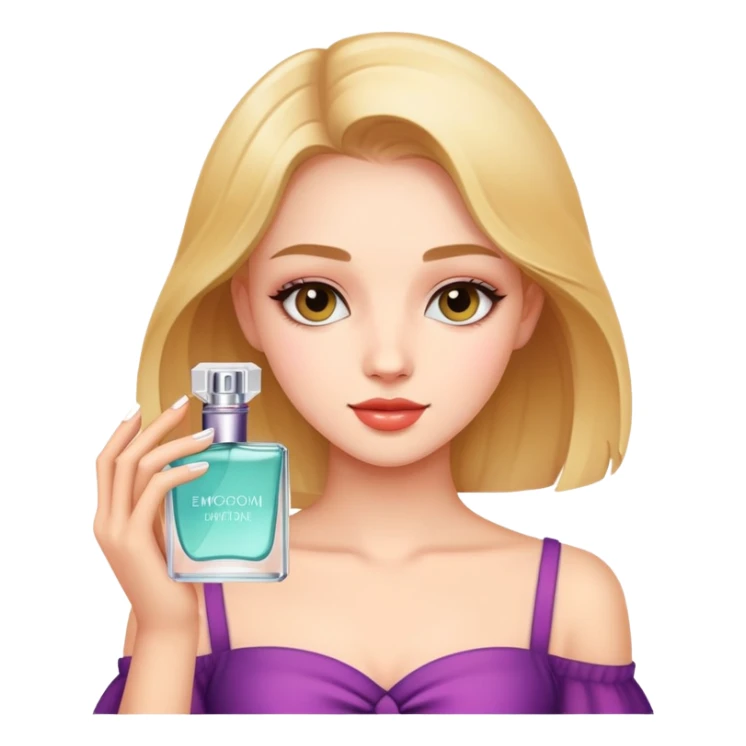 A  bretty girl holding parfum  sticker