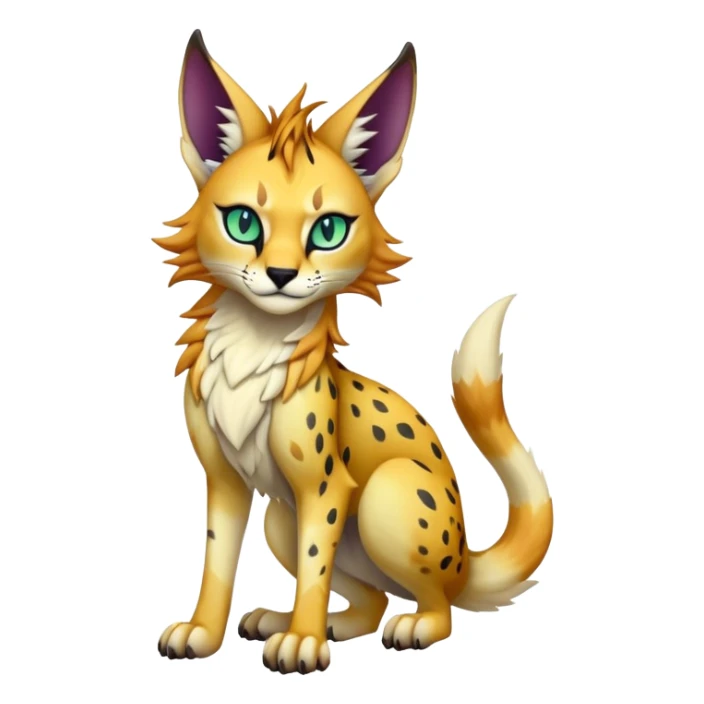 Epic Edgy Colorful ethereal eldritch Sergal-Serval-Fionbri sticker