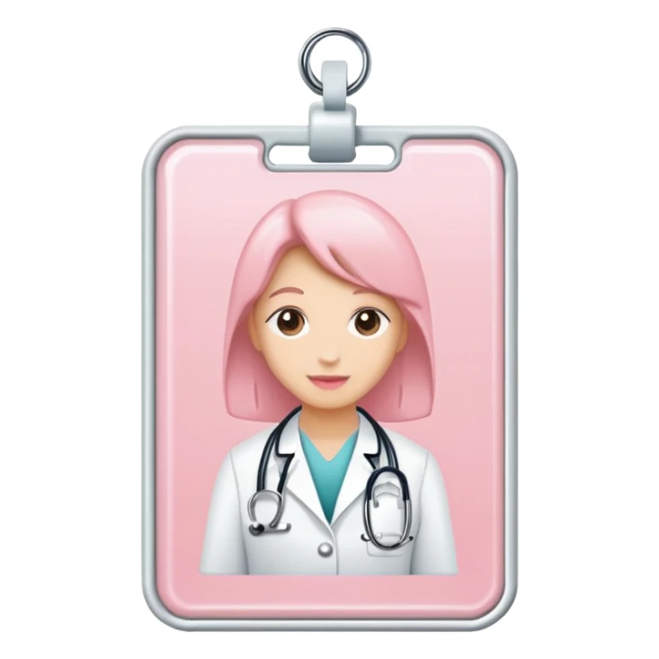 light pink doctor id badge sticker