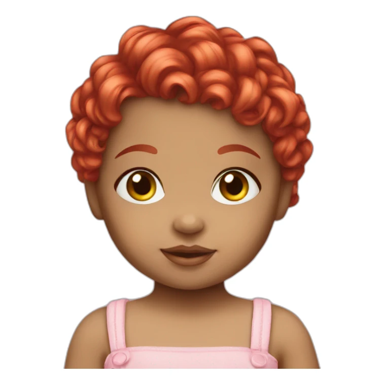 baby girl doll red hair sticker
