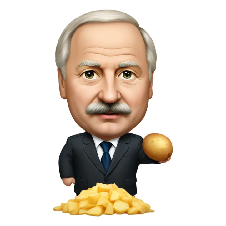Photorealistic Belarus president Lukashenko with potato in right hand sticker