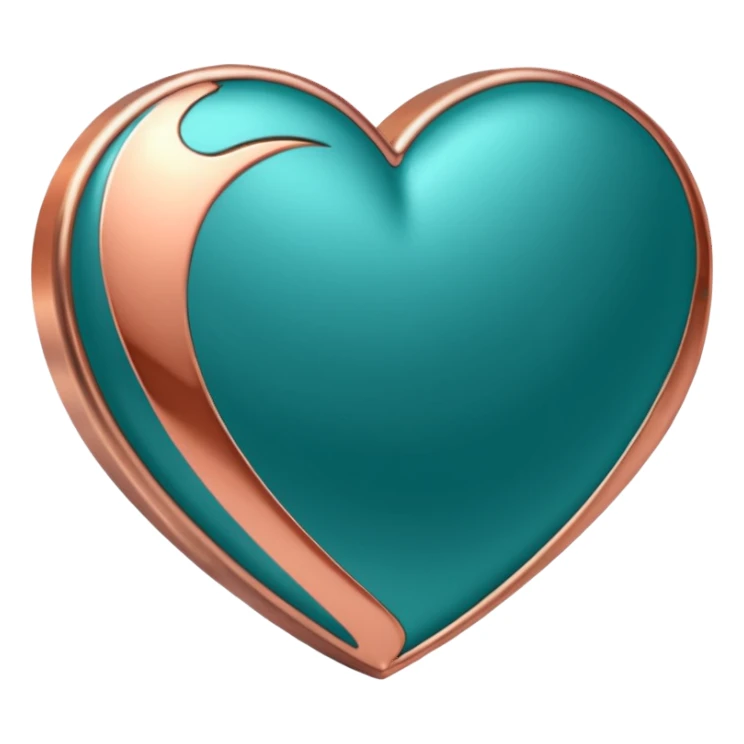 A teal, burnt orang, and rose gold heart, please.  sticker