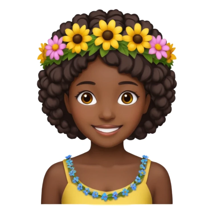 black girl with flower crowns sticker