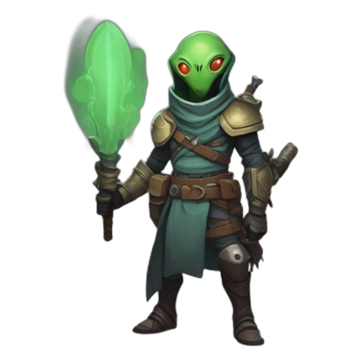 alien Bounty Hunter roguelike rpg style inspired by slay the spire sticker