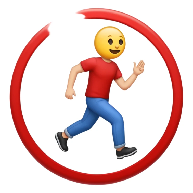 uma placa de transito de proibido com um emoji de um homem andando sticker