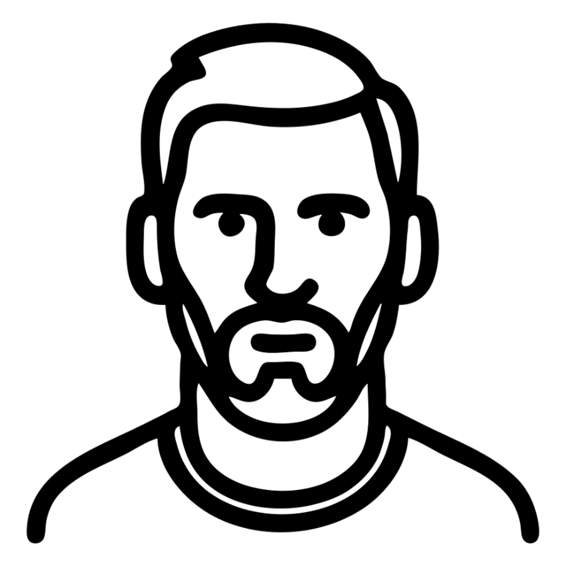 Lionel Messi icon, Airbnb category icon inspired, simple and modern, clear facial features, beard, short hair, no text sticker