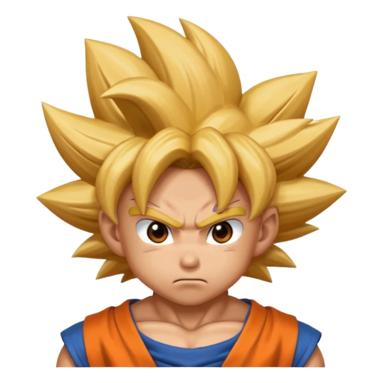 Emoji San goku plus petit niveau image , concentrer comme avant un combat contre un adversaire  sticker