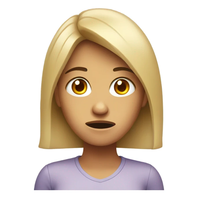 anxious looking woman sticker