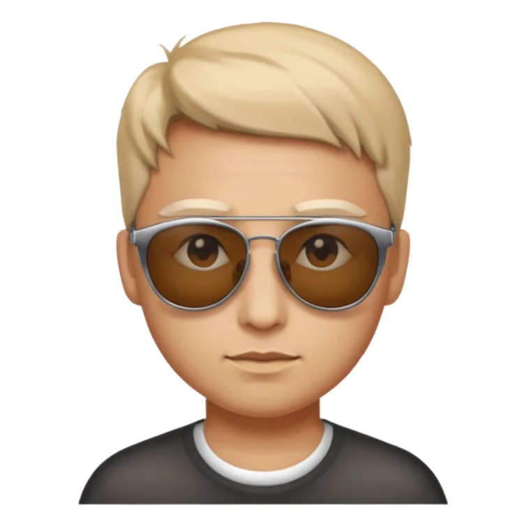 Sunglasses slightly down with eyes partially showing sticker