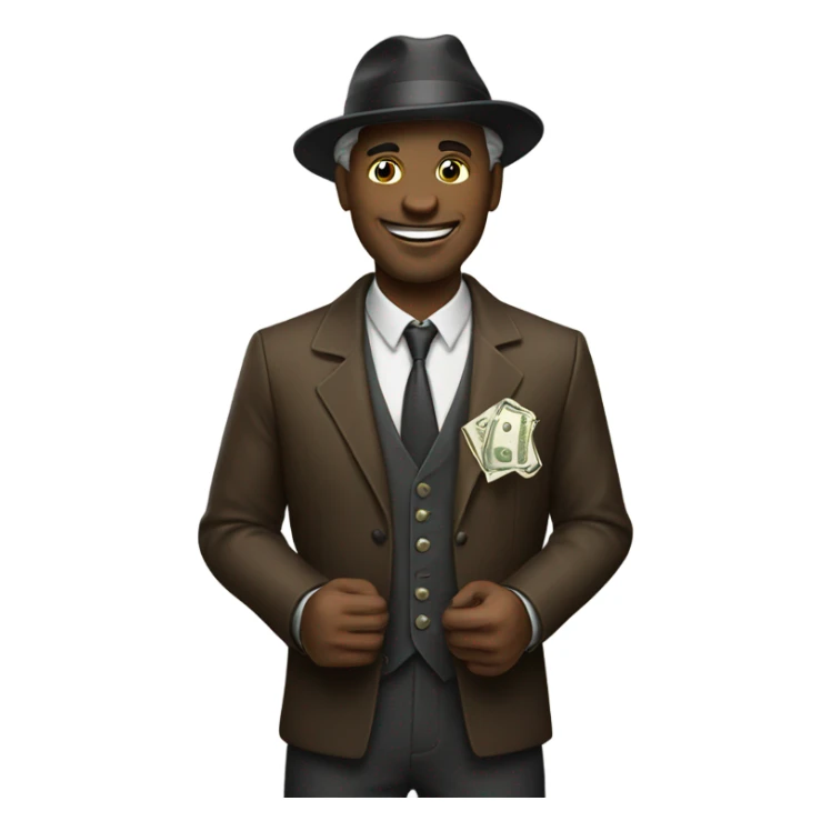 Gambler winning money sticker