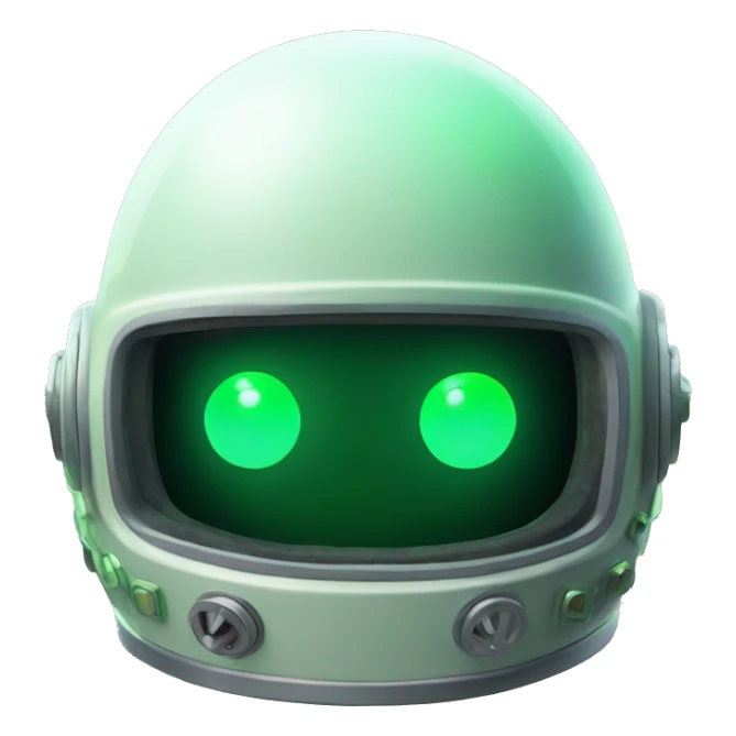 Space helmet with green LED dollar signs for eyes   sticker