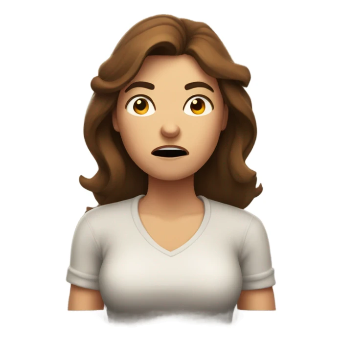 Irate woman with brown hair sticker