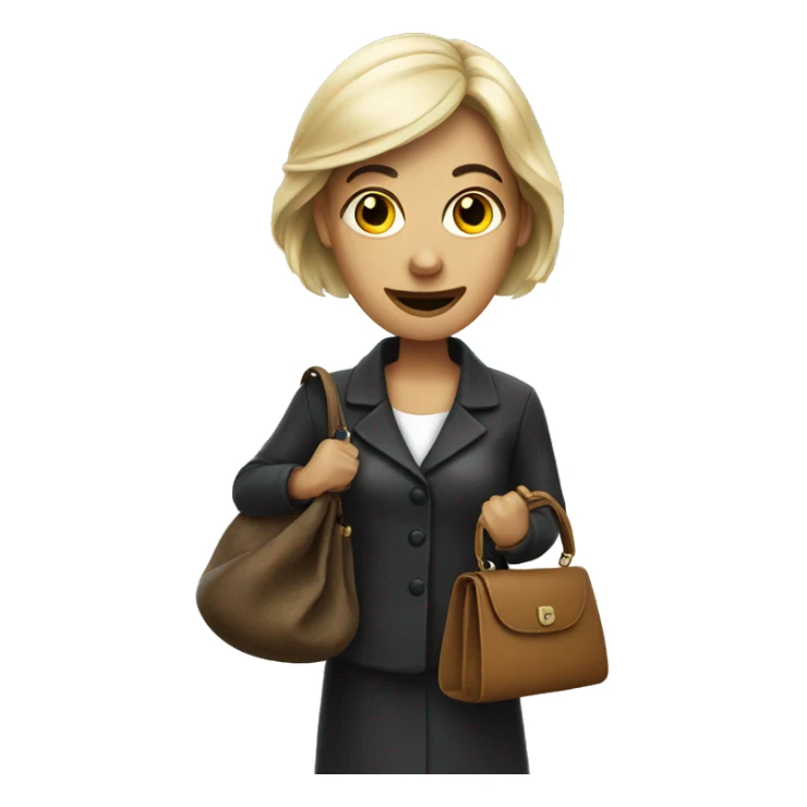 Creepy woman with a purse sticker