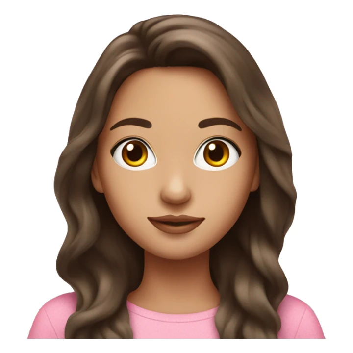 gorgeous girl with brunette hair in pink sticker