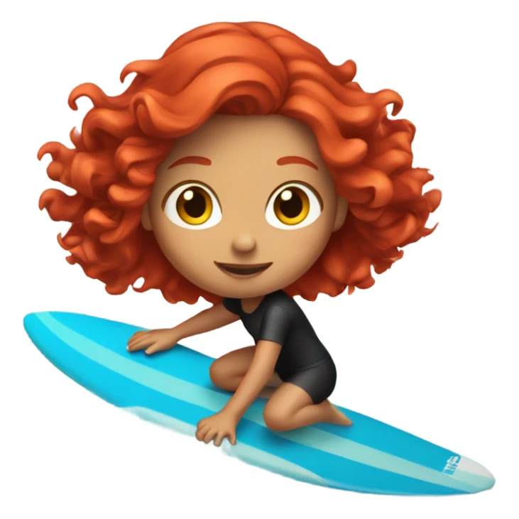 Girl with red hair surfing sticker