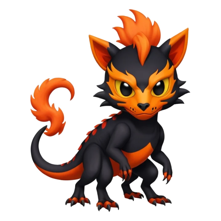 Salandit-Noibat-Litten-Hybrid with a skull-mask (Full body) sticker