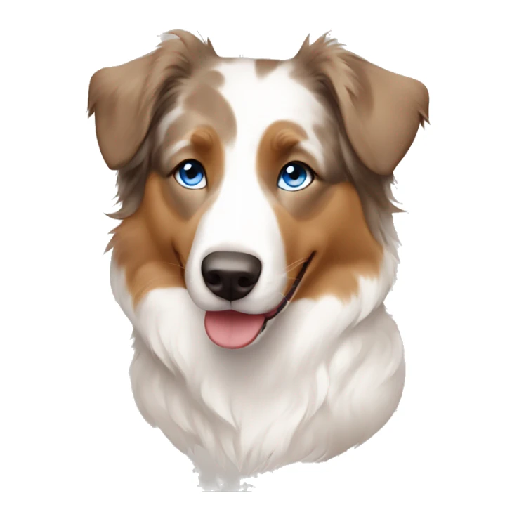 white and light brown australian shepherd with blue eyes sticker