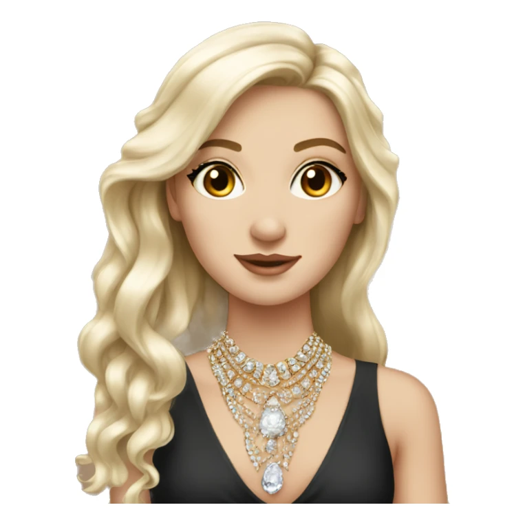 elegant white girl with jewelry sticker