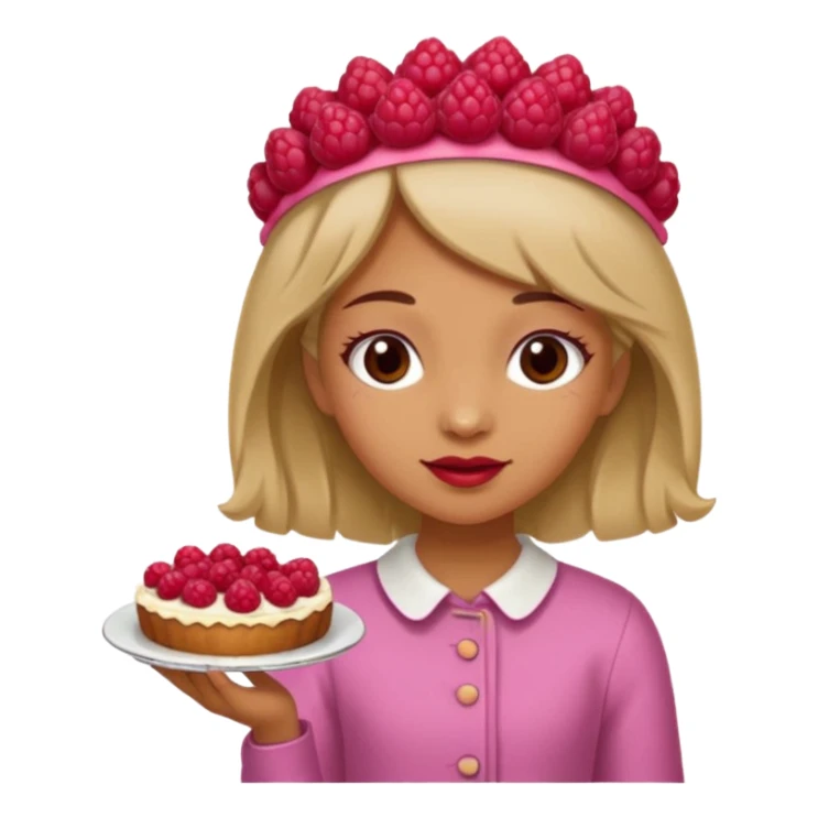 Raspberry torte human full body and legs girl with a raspberry barrette on her head sticker