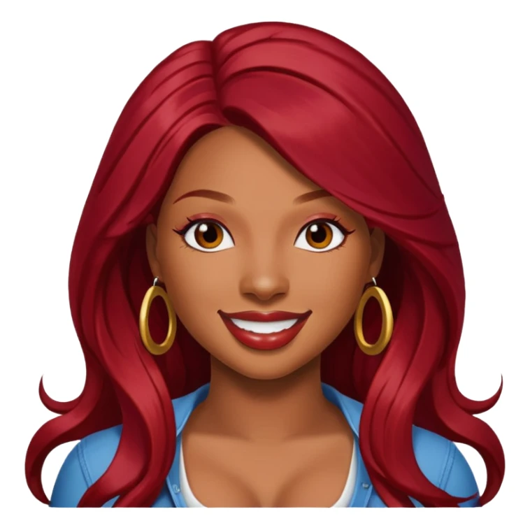 Megan Thee Stallion with long dark red hair  sticker