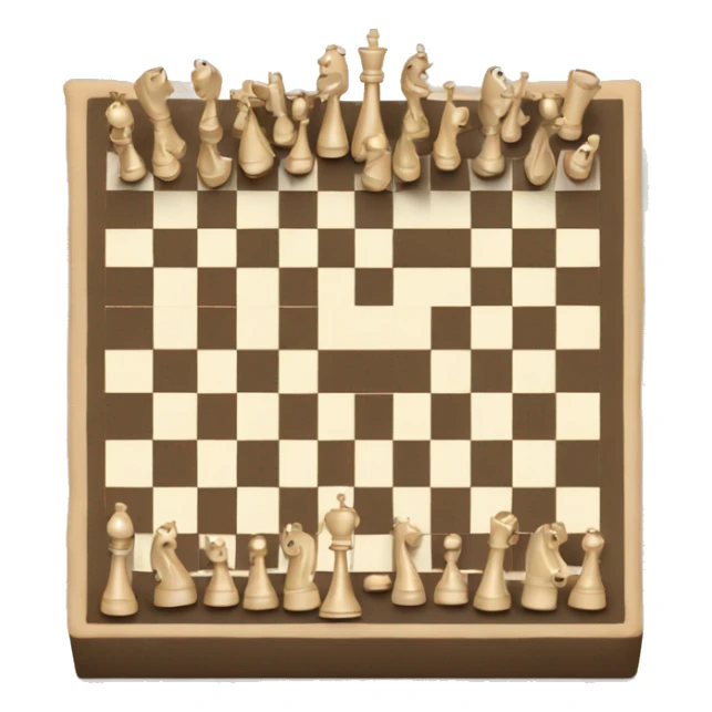 Beige chess set game with board sticker