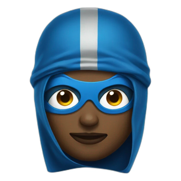 Portrait Super hero with blue cloths sticker