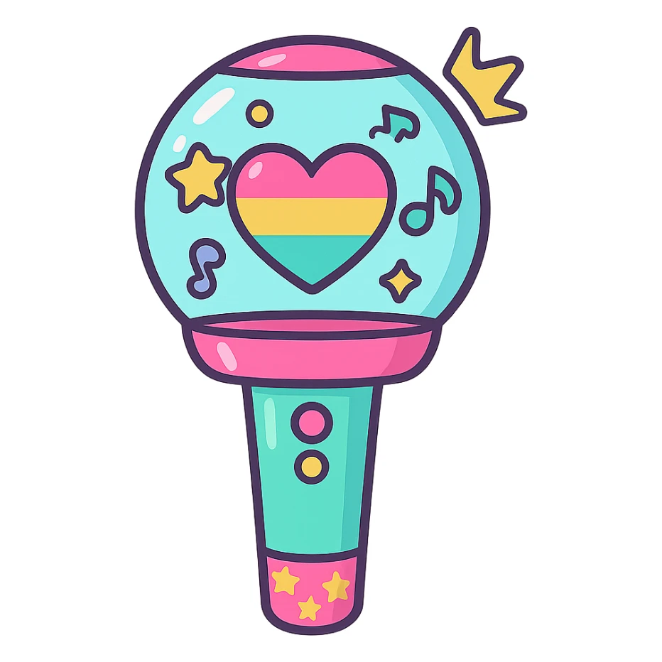 kpop lightstick, cute and colorful sticker