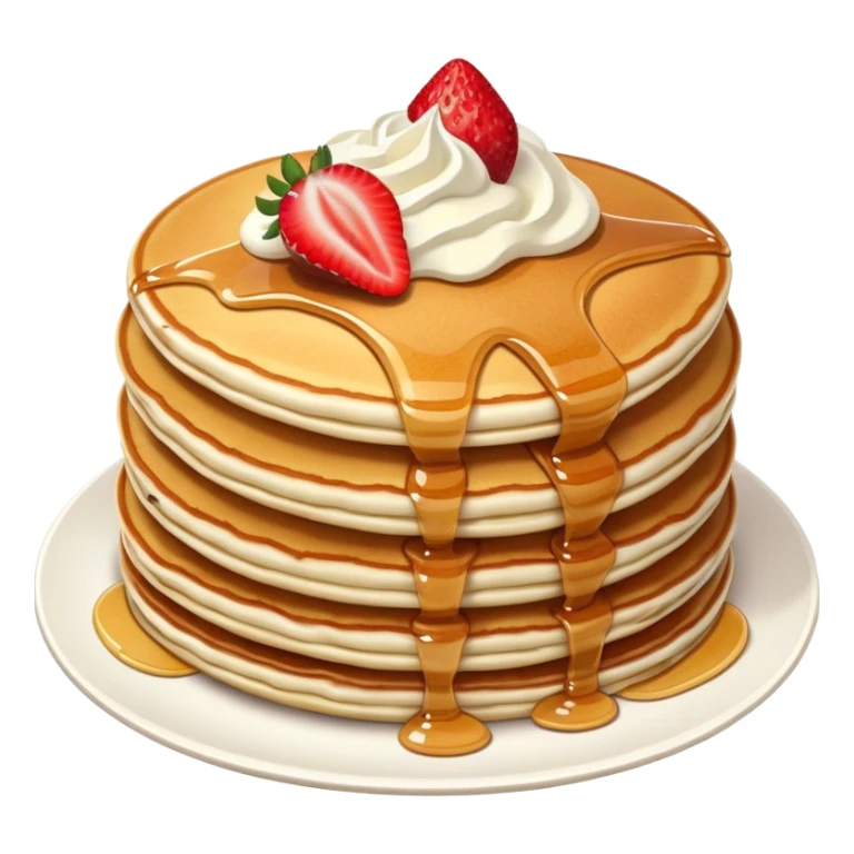 Realistic pancakes with strawberry and cream  sticker