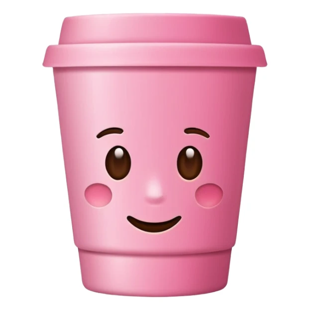 clean pink cup, no details. simple cup of coffee sticker