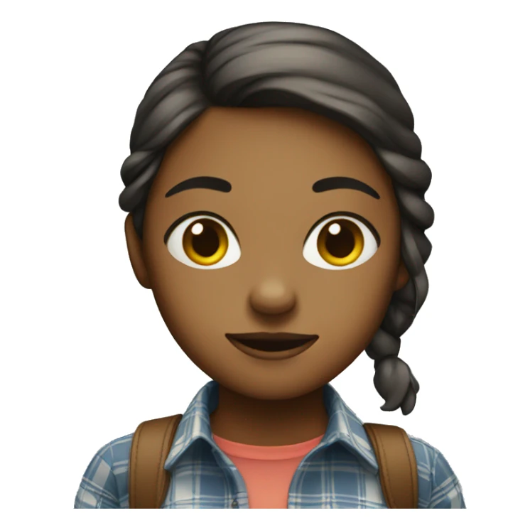 Girl in plaid shirt sticker