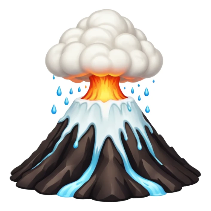 Volcano but with only white liquid erupting and no lava sticker