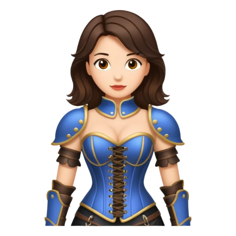 brunette woman with corset armour sticker