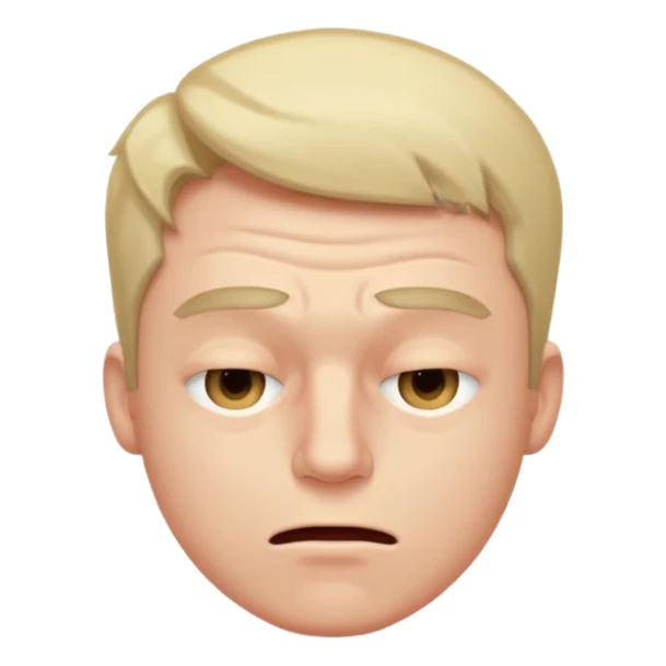 A male squinting his eyes hard but the mouth is blowing out sticker