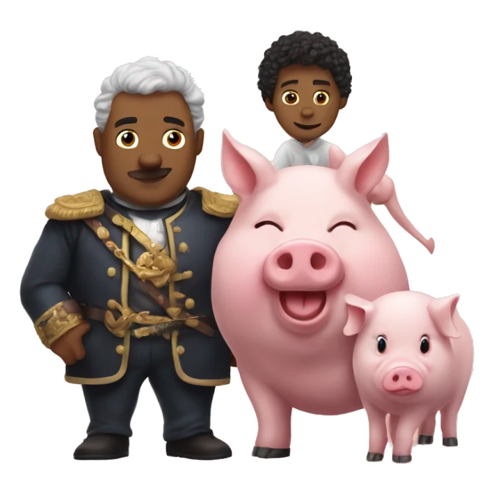 My lord with big hart and cute pig  sticker