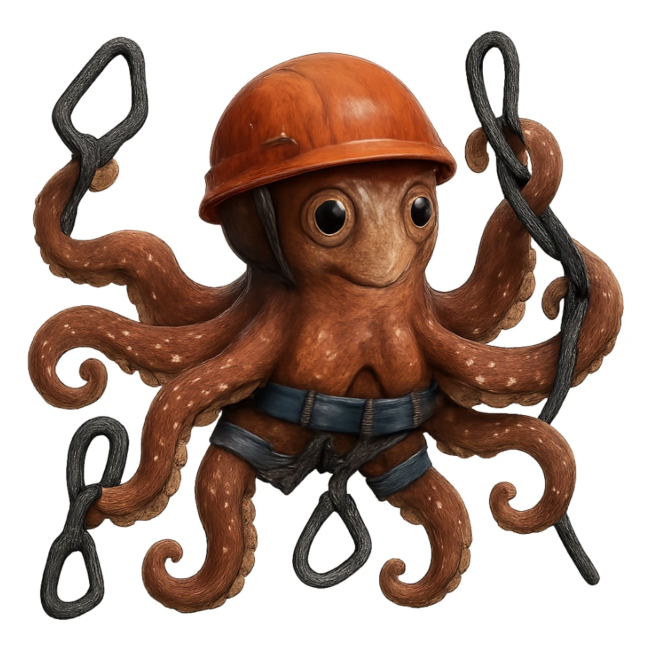 Make this octopus climber look more realistic with detailed textures and natural colors, remove the background. sticker
