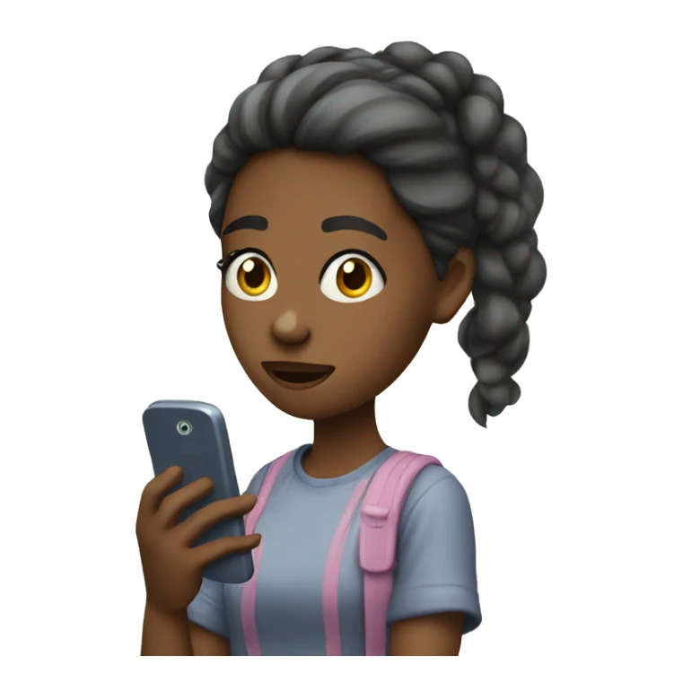 girl with a phone not paying attention sticker