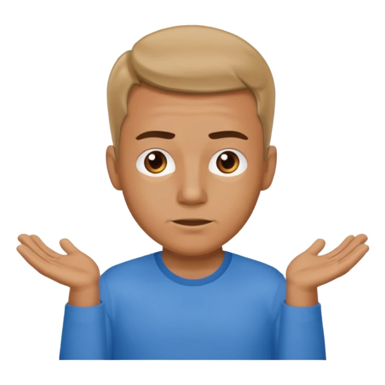 a man making the gesture of shrugging his shoulders sticker