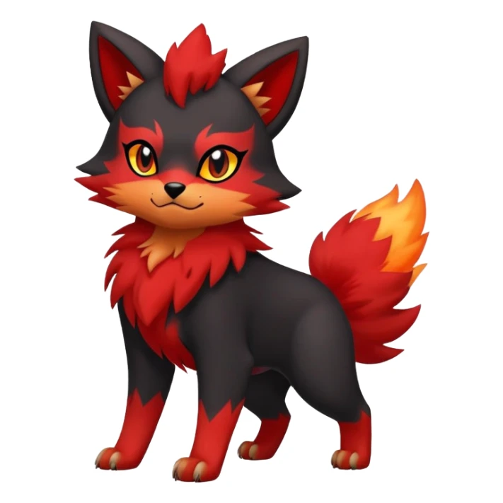 Zorua-Houndour-Litten-Fakémon-hybrid-creature (full body)  sticker