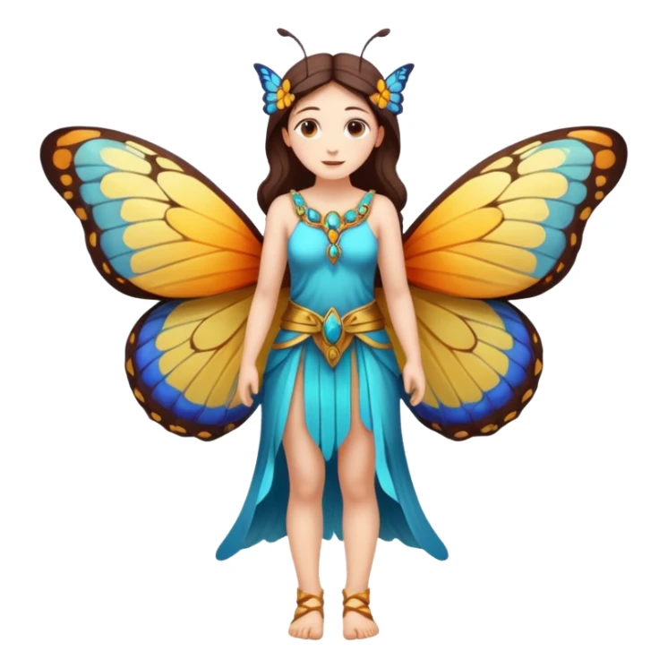 fullbody ancient woman with butterfly wings sticker