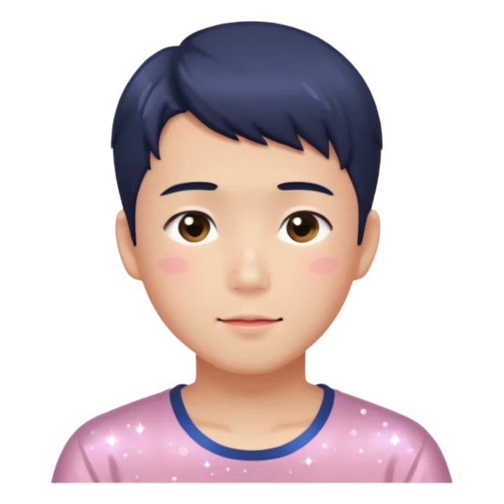 Gorgeous bright sparkly romantic Asian anime gentle man with blushing face aesthetic trending style outside sticker